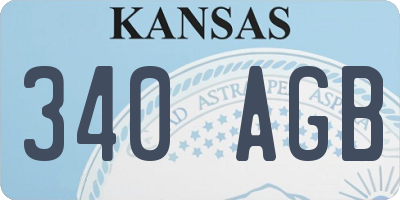 KS license plate 340AGB
