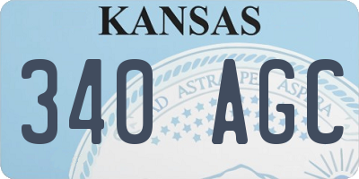 KS license plate 340AGC
