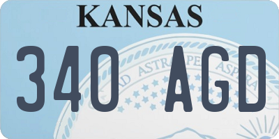 KS license plate 340AGD