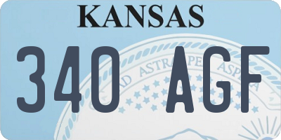 KS license plate 340AGF