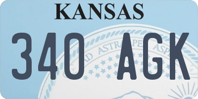 KS license plate 340AGK