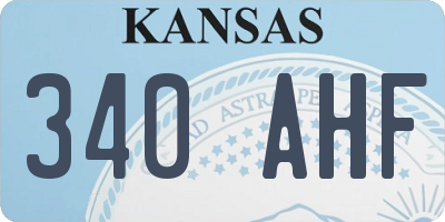 KS license plate 340AHF