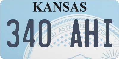 KS license plate 340AHI