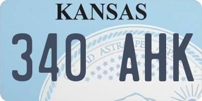 KS license plate 340AHK