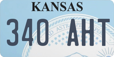 KS license plate 340AHT