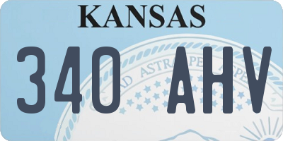 KS license plate 340AHV