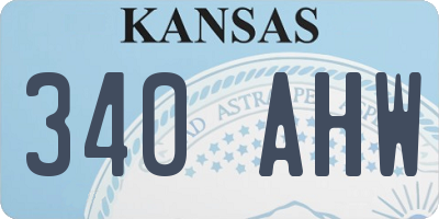 KS license plate 340AHW