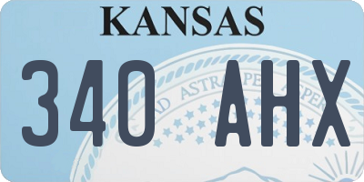 KS license plate 340AHX
