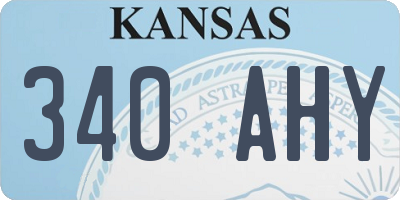 KS license plate 340AHY