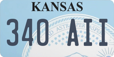 KS license plate 340AII