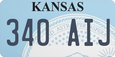 KS license plate 340AIJ