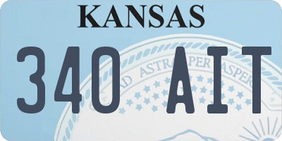 KS license plate 340AIT