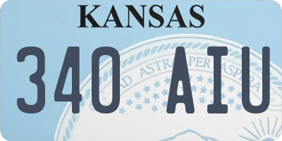 KS license plate 340AIU