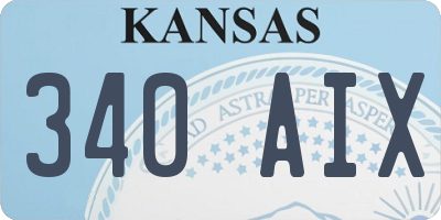 KS license plate 340AIX