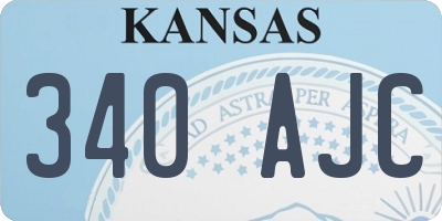 KS license plate 340AJC