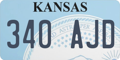 KS license plate 340AJD