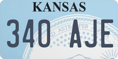 KS license plate 340AJE