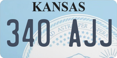 KS license plate 340AJJ