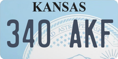KS license plate 340AKF