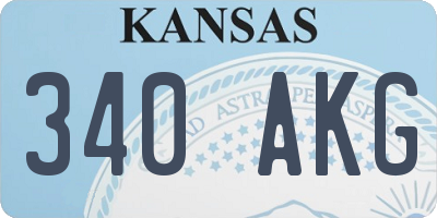 KS license plate 340AKG