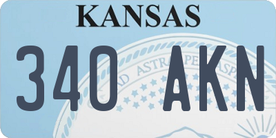 KS license plate 340AKN