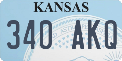 KS license plate 340AKQ