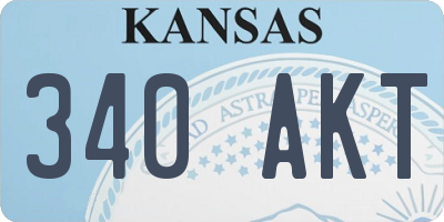 KS license plate 340AKT