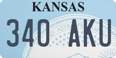 KS license plate 340AKU