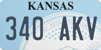 KS license plate 340AKV