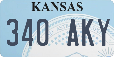 KS license plate 340AKY