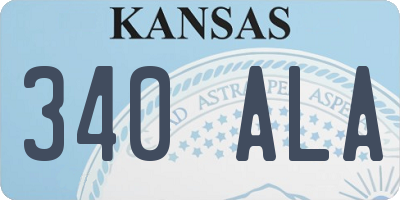 KS license plate 340ALA