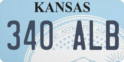KS license plate 340ALB