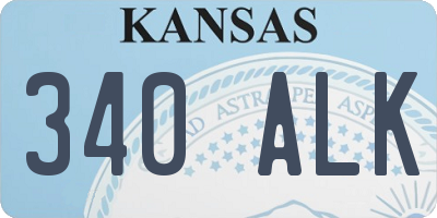 KS license plate 340ALK