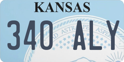 KS license plate 340ALY