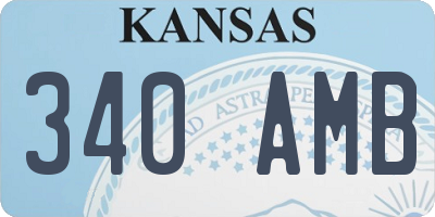 KS license plate 340AMB