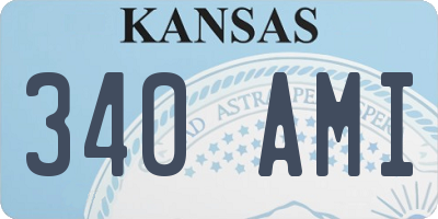KS license plate 340AMI