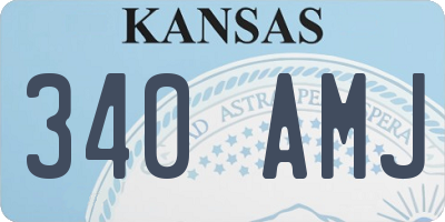 KS license plate 340AMJ