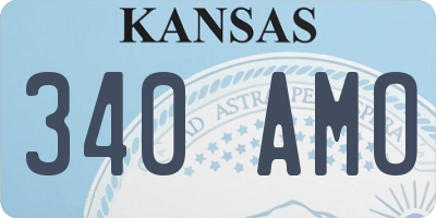 KS license plate 340AMO
