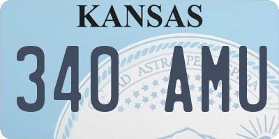KS license plate 340AMU