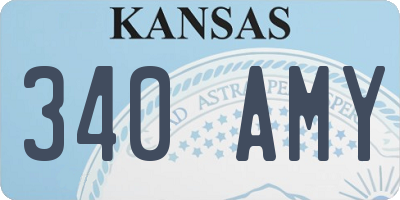 KS license plate 340AMY