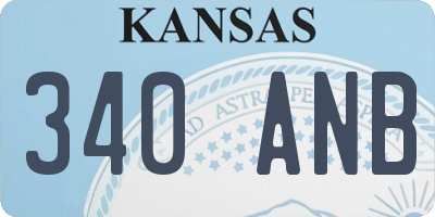 KS license plate 340ANB