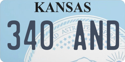 KS license plate 340AND