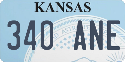 KS license plate 340ANE