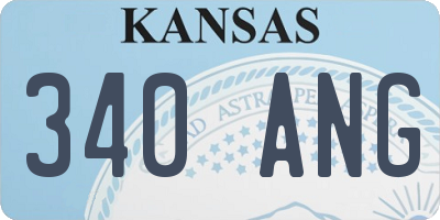KS license plate 340ANG
