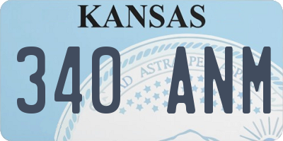 KS license plate 340ANM