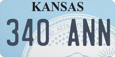 KS license plate 340ANN