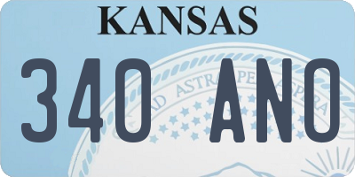 KS license plate 340ANO