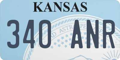 KS license plate 340ANR