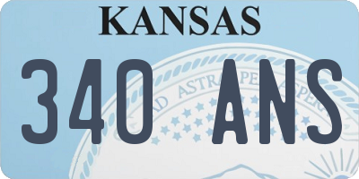 KS license plate 340ANS