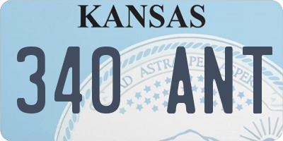 KS license plate 340ANT